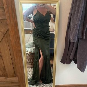 New With Tags!! Revelry Rory Satin olive bridesmaid or wedding guest dress NWT